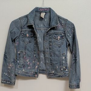Limited Too Blue Denim Jacket with Pink and White Accents